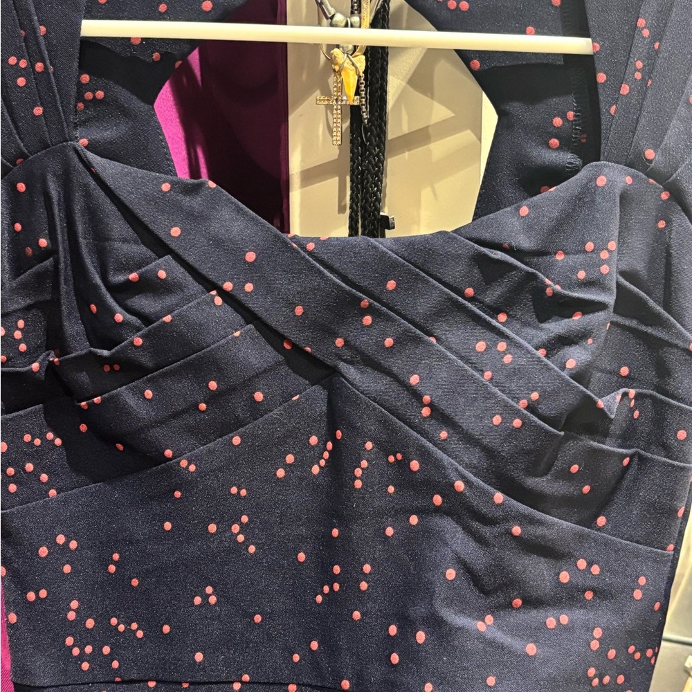 Stop Staring Navy Dress with Red Dots - NWT - Picture 3 of 4